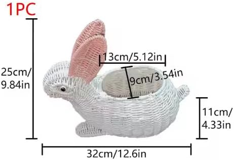 سلة الأرنب المزخرفة بالخيزران