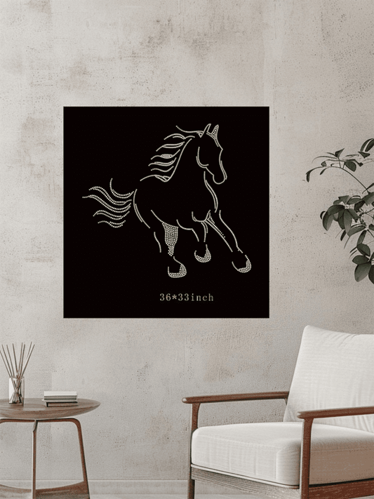 لوحة حصان من الأحجار اللامعة